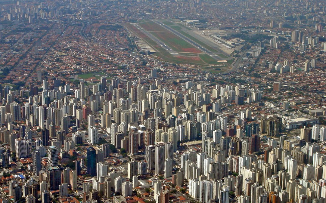 vista área do aeroporto de congonhas em São Paulo