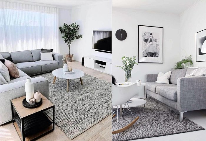 salas de estar com decoração minimalista