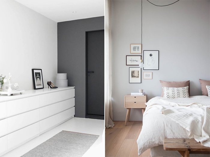 móveis minimalistas no quarto