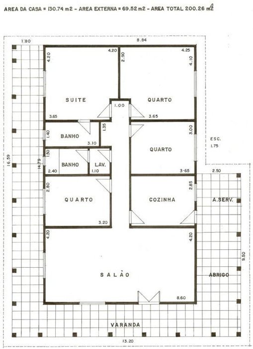 planta baixa de projeto de arquitetura