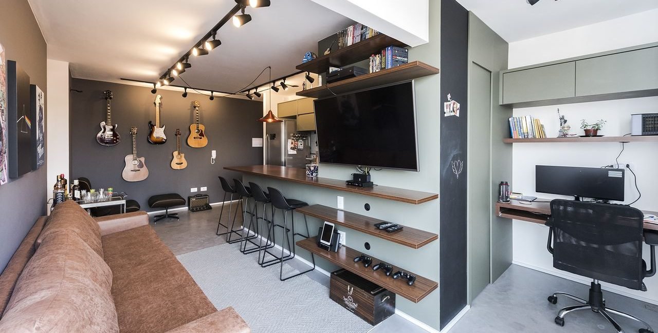 espaço para home office com divisória de drywall